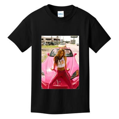 Devon Aoki Pink Race Car Kids T-Shirt