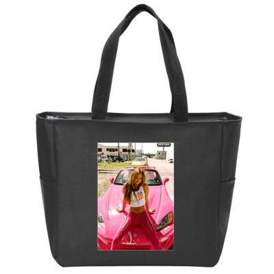 Devon Aoki Pink Race Car Zip Tote Bag