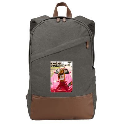 Devon Aoki Pink Race Car Cotton Canvas Backpack