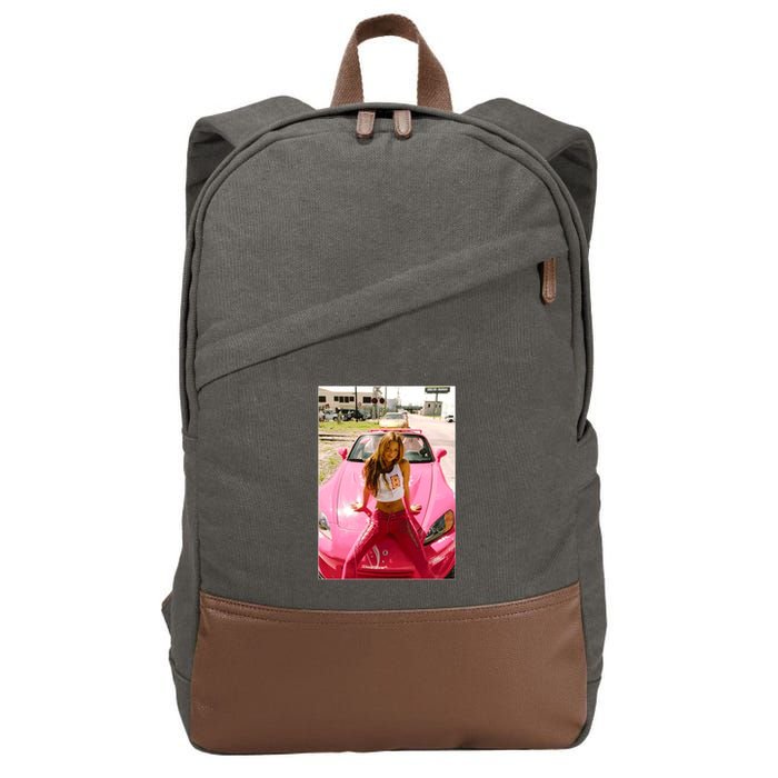 Devon Aoki Pink Race Car Cotton Canvas Backpack