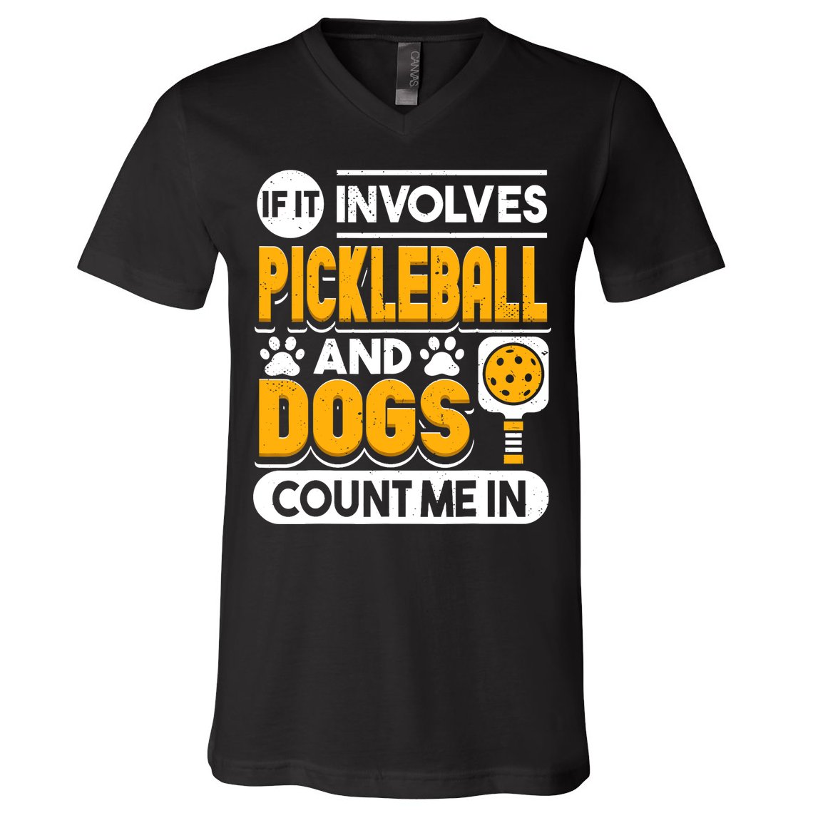Dogs And Pickleball Lover V-Neck T-Shirt