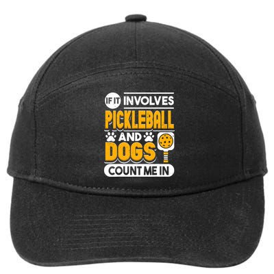 Dogs And Pickleball Lover 7-Panel Snapback Hat