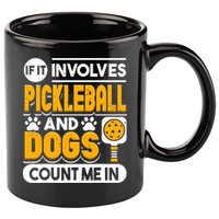 Dogs And Pickleball Lover 11oz C Handle Ceramic Mug