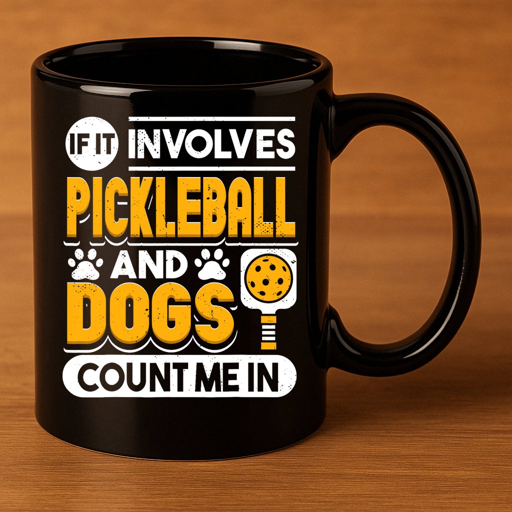 Dogs And Pickleball Lover 11oz C Handle Ceramic Mug