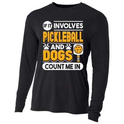 Dogs And Pickleball Lover Cooling Performance Long Sleeve Crew