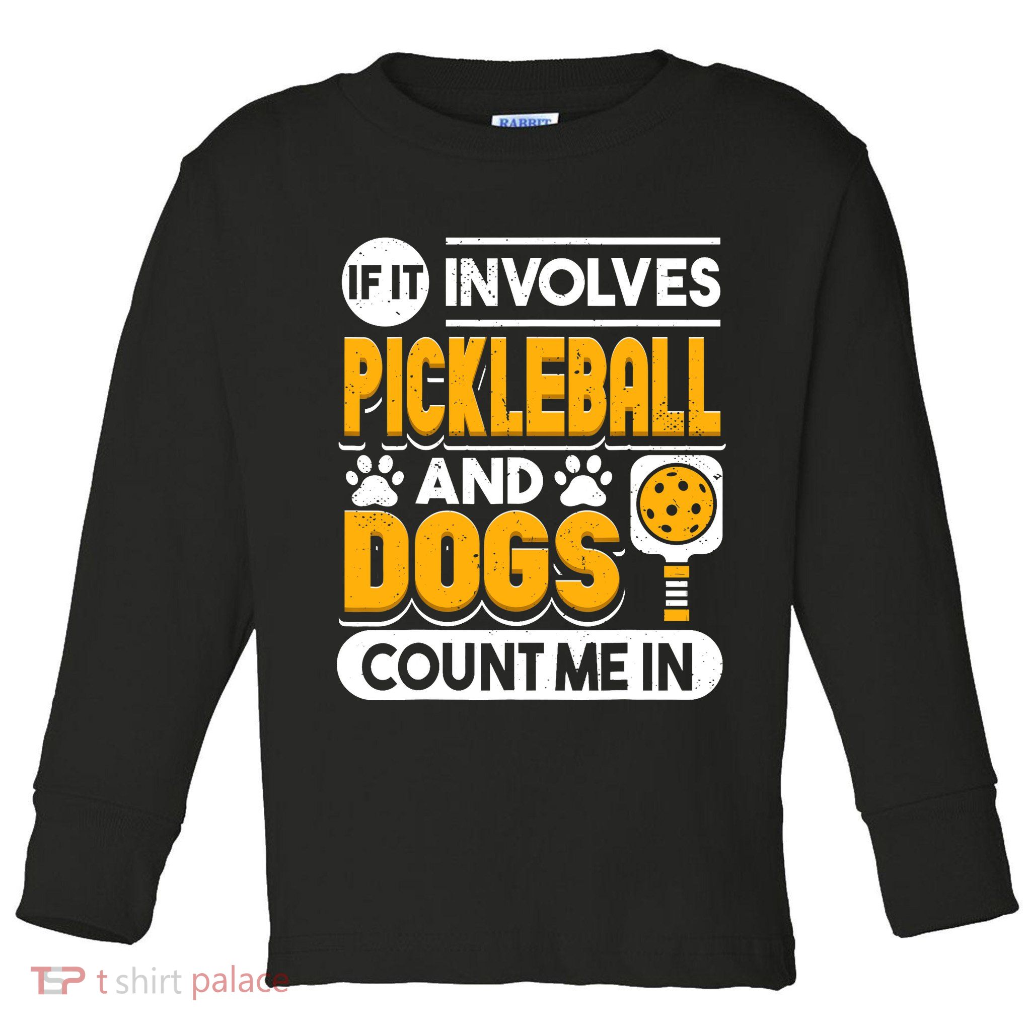 Dogs And Pickleball Lover Toddler Long Sleeve Shirt