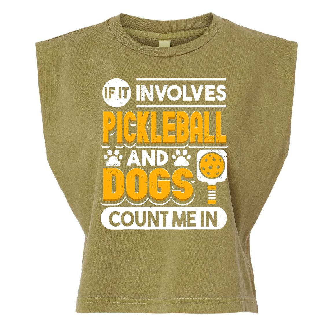 Dogs And Pickleball Lover Garment-Dyed Women's Muscle Tee