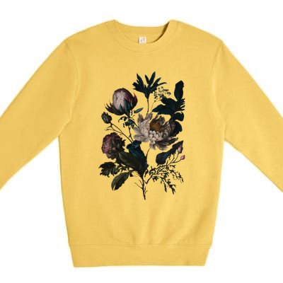 Dark Academia Peony Botanical Premium Crewneck Sweatshirt