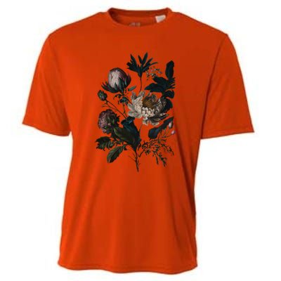 Dark Academia Peony Botanical Cooling Performance Crew T-Shirt