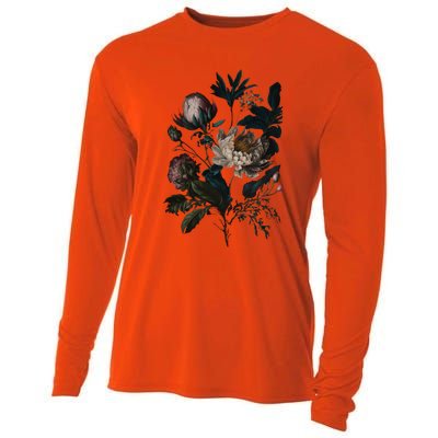 Dark Academia Peony Botanical Cooling Performance Long Sleeve Crew