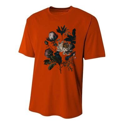 Dark Academia Peony Botanical Performance Sprint T-Shirt