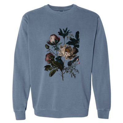 Dark Academia Peony Botanical Garment-Dyed Sweatshirt