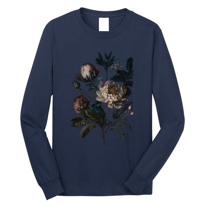 Dark Academia Peony Botanical Long Sleeve Shirt