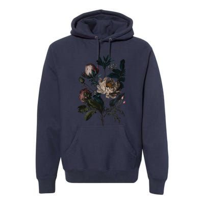 Dark Academia Peony Botanical Premium Hoodie