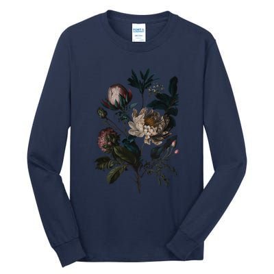 Dark Academia Peony Botanical Tall Long Sleeve T-Shirt