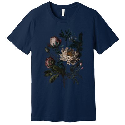 Dark Academia Peony Botanical Premium T-Shirt