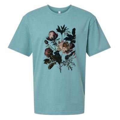 Dark Academia Peony Botanical Sueded Cloud Jersey T-Shirt