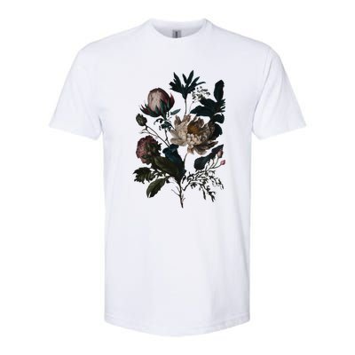 Dark Academia Peony Botanical Softstyle CVC T-Shirt