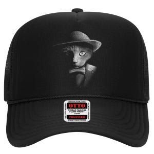 Dapper Cat High Crown Mesh Back Trucker Hat