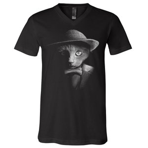 Dapper Cat V-Neck T-Shirt