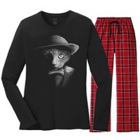 Dapper Cat Women's Long Sleeve Flannel Pajama Set 