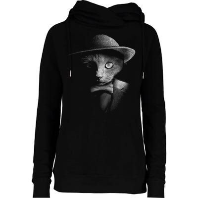 Dapper Cat Womens Funnel Neck Pullover Hood