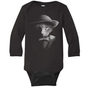 Dapper Cat Baby Long Sleeve Bodysuit