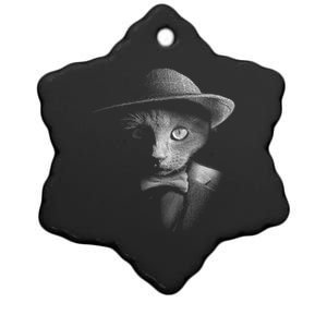 Dapper Cat Ceramic Star Ornament