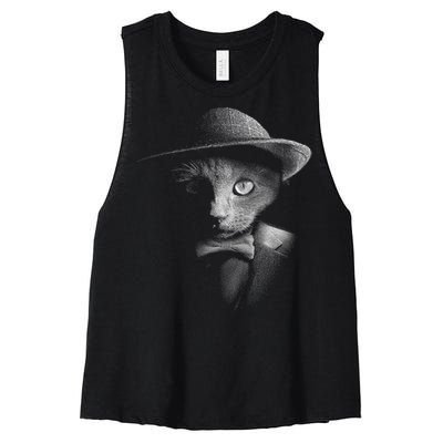 Dapper Cat Women's Racerback Cropped Tank