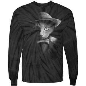 Dapper Cat Tie-Dye Long Sleeve Shirt