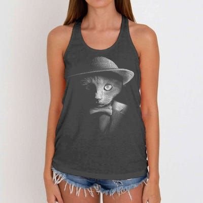 Dapper Cat Women's Knotted Racerback Tank