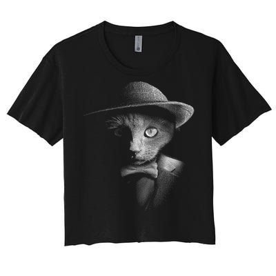 Dapper Cat Women's Crop Top Tee