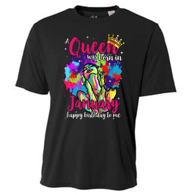 Dashiki A Queen Was Born In January Happy Birthday To Me Cooling Performance Crew T-Shirt