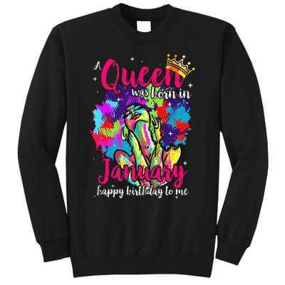 Dashiki A Queen Was Born In January Happy Birthday To Me Sweatshirt