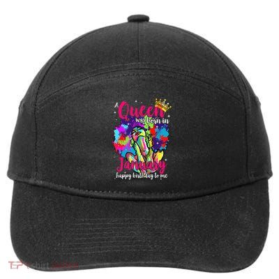 Dashiki A Queen Was Born In January Happy Birthday To Me 7-Panel Snapback Hat