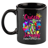 Dashiki A Queen Was Born In January Happy Birthday To Me 11oz C Handle Ceramic Mug