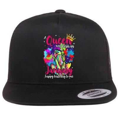 Dashiki A Queen Was Born In January Happy Birthday To Me Flatbill Hat