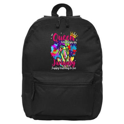 Dashiki A Queen Was Born In January Happy Birthday To Me 16 in Basic Backpack