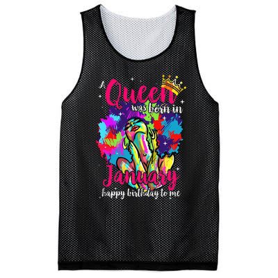 Dashiki A Queen Was Born In January Happy Birthday To Me Mesh Reversible Basketball Jersey Tank