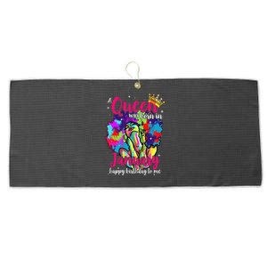 Dashiki A Queen Was Born In January Happy Birthday To Me Large Microfiber Waffle Golf Towel