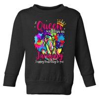 Dashiki A Queen Was Born In January Happy Birthday To Me Toddler Sweatshirt