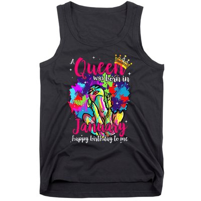 Dashiki A Queen Was Born In January Happy Birthday To Me Tank Top