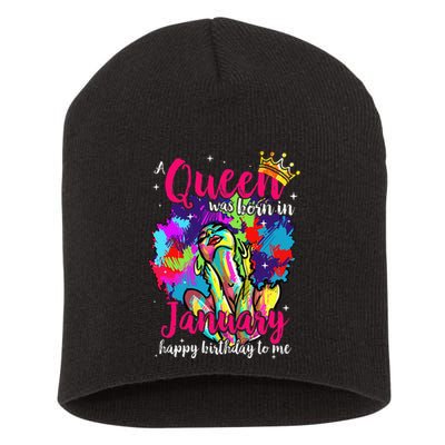 Dashiki A Queen Was Born In January Happy Birthday To Me Short Acrylic Beanie