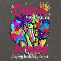 Dashiki A Queen Was Born In January Happy Birthday To Me Cotton Canvas Backpack