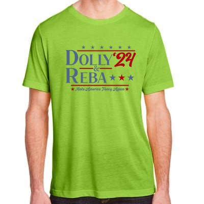 Dolly And Reba 2024 Make America Fancy Again Retro Adult ChromaSoft Performance T-Shirt