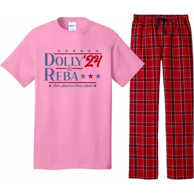 Dolly And Reba 2024 Make America Fancy Again Retro Pajama Set