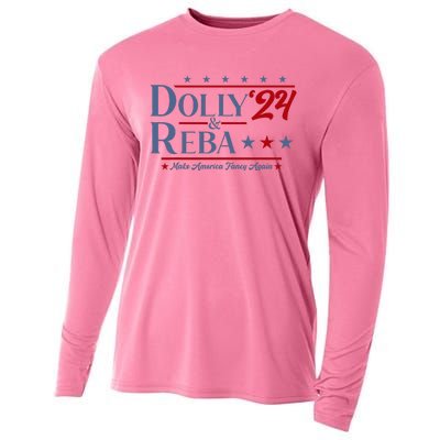 Dolly And Reba 2024 Make America Fancy Again Retro Cooling Performance Long Sleeve Crew