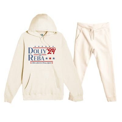 Dolly And Reba 2024 Make America Fancy Again Retro Premium Hooded Sweatsuit Set