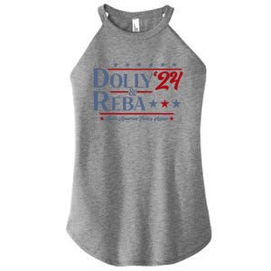 Dolly And Reba 2024 Make America Fancy Again Retro Women’s Perfect Tri Rocker Tank