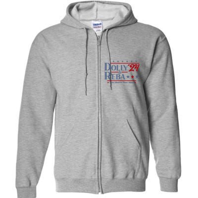 Dolly And Reba 2024 Make America Fancy Again Retro Full Zip Hoodie